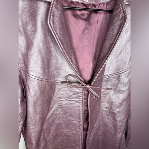 Vintage 90’s Metallic Purple Lamb Leather Jacket - Picture 2 of 13